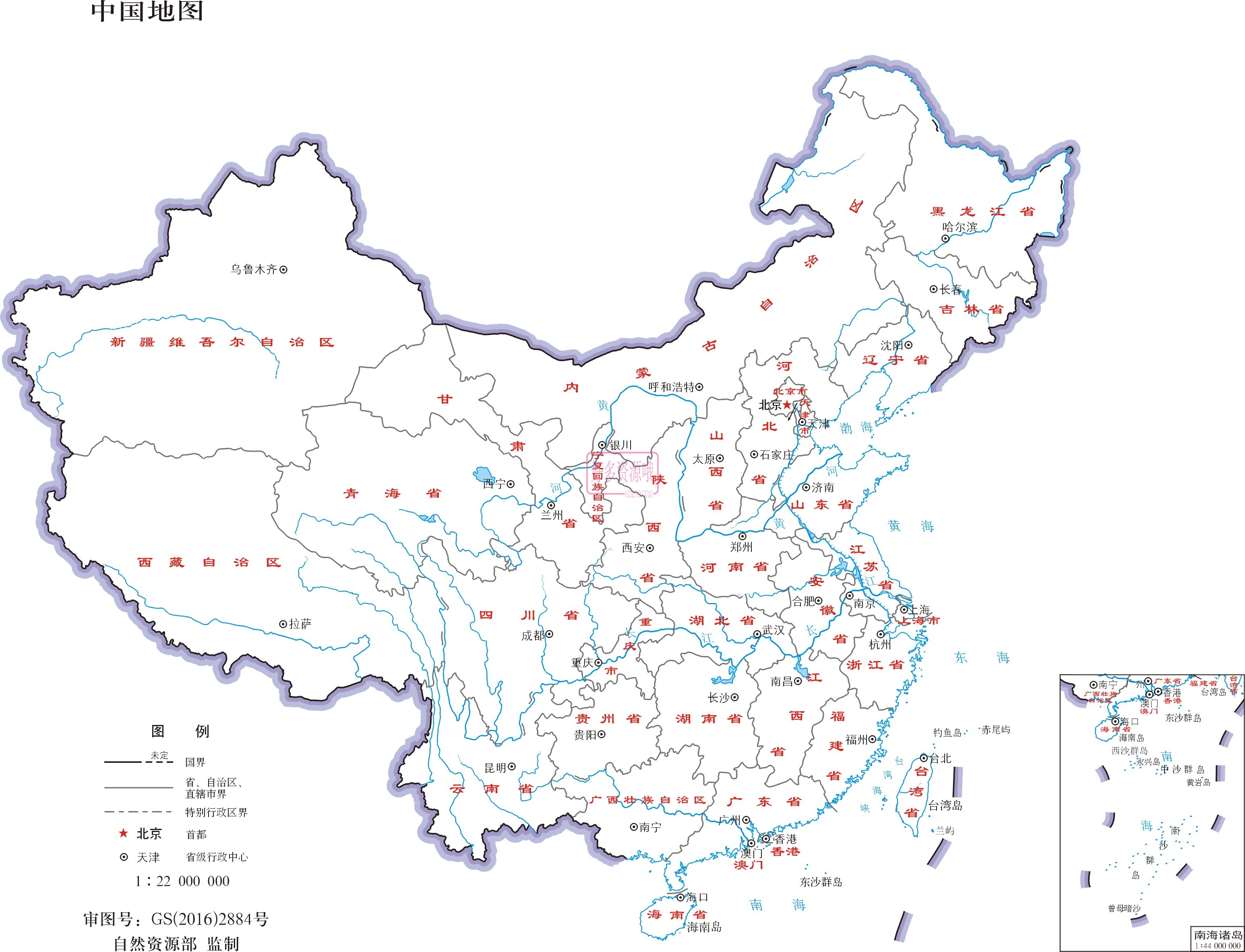 064中国地图1比2200万16开无邻国线划一.jpg